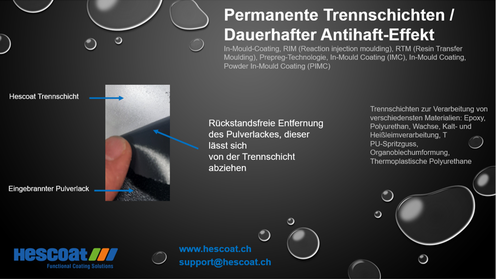 Entformungshilfen für Presswerkzeuge, Trennschichten, Release coatings