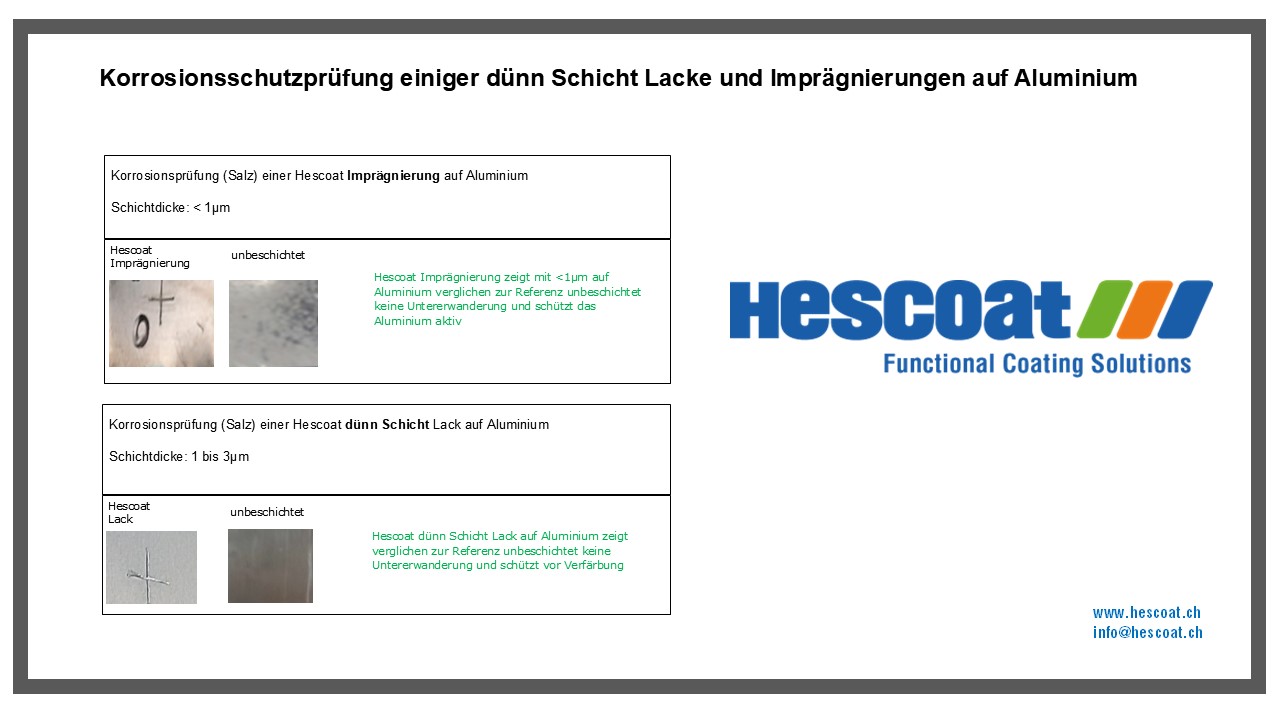 Salzwasserbeständigkeitstest auf Aluminium dünn Schicht Lackierung