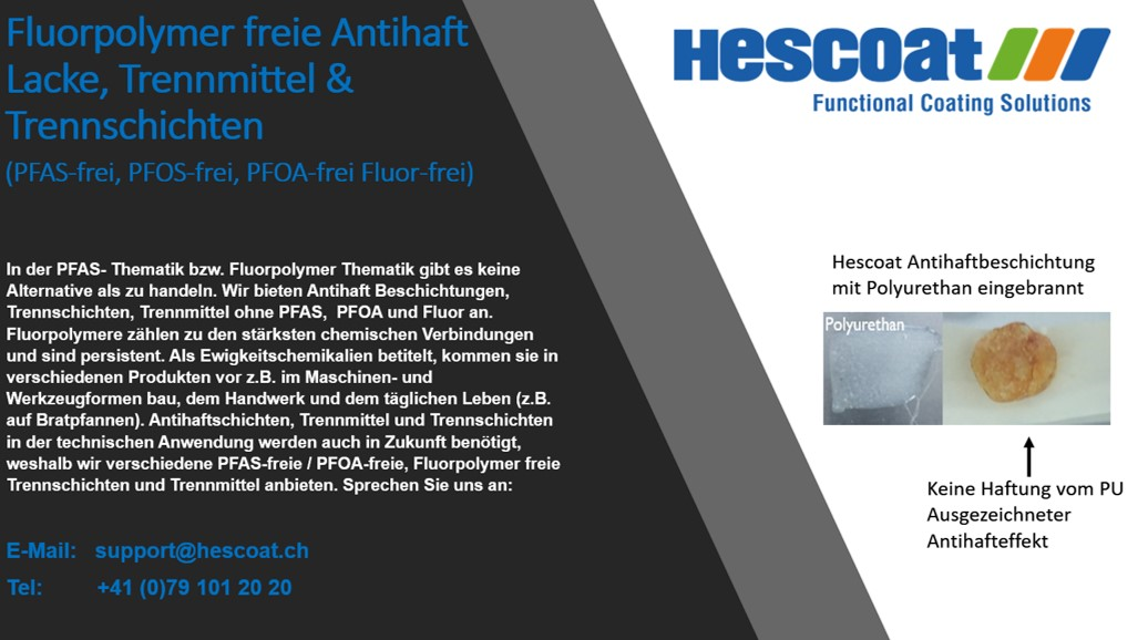 Trennmittel für Klebstoffe & Kunststoffe dauerhafte Trennschichten